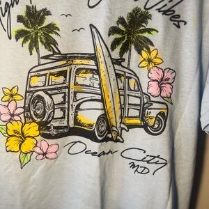 Light Blue Cotton T-Shirt, Ocean City